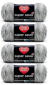 bulk buy: red heart super saver (4-pack) (soapstone, 5 oz each skein)