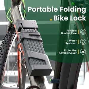 Titanker Folding Bike Lock for Bicycle - 100cm Long Foldable Bike Locks with Keys and Mount, Heavy Duty Anti Theft Bicycle Locks Compact Hardened Steel Bike Lock for Electric Bikes Motorcycles Scooter