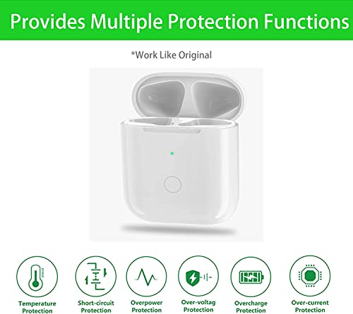 Wireless Charging Case Replacement Compatible with Airpods 1st & 2nd Generation, Charger Cases with Quick-Pairing Sync Button Only for Airpods 1 2 Gen, NO Earbuds, White