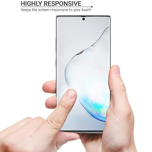 BANDQ 3 Pack for Samsung Galaxy Note 10 Plus Screen Protector, 1 Pack Camera Lens Protector, 9H Scratch-Resistant HD Clear Tempered Glass Screen Protector Galaxy Note 10+ Plus Screen Protecto