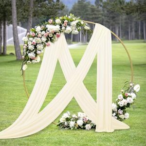 6 Panels Wedding Arch Fabric Drape Ivory 6 Yards Sheer Backdrop Curtain Chiffon Fabric for Wedding Party Ceiling Reception Decoration