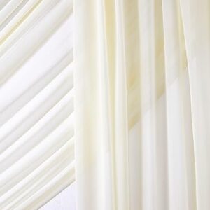 6 Panels Wedding Arch Fabric Drape Ivory 6 Yards Sheer Backdrop Curtain Chiffon Fabric for Wedding Party Ceiling Reception Decoration