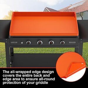 36" Silicone Griddle Mat, Upgrade Full-edge Griddle Top Covers for Blackstone 36 Inch, All Season Cooking Protective Cover, Protect Griddle from Rodents, Insects, Debris and Rust (Orange)