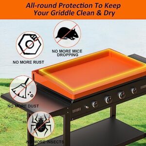 36" Silicone Griddle Mat, Upgrade Full-edge Griddle Top Covers for Blackstone 36 Inch, All Season Cooking Protective Cover, Protect Griddle from Rodents, Insects, Debris and Rust (Orange)