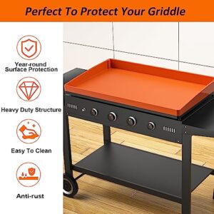 36" Silicone Griddle Mat, Upgrade Full-edge Griddle Top Covers for Blackstone 36 Inch, All Season Cooking Protective Cover, Protect Griddle from Rodents, Insects, Debris and Rust (Orange)