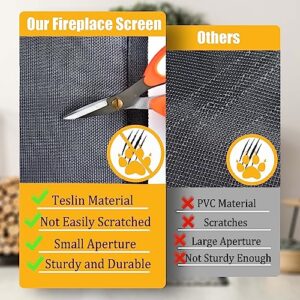 TOHONFOO Fireplace Screen - Teslin Mesh Fireplace Cover - Fireplace Cover Baby Proof to Prevent Baby and Pet Near Idle Fireplace - Fireplace Screen Safety Cover - 29 x 40 inch