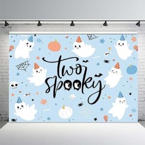 mehofond 7x5ft halloween two spooky blue backdrop little boo happy 2nd birthday party decoration banner supplies for boys spooktacular happy booday photography background photo studio props