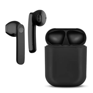 wireless earbuds, bluetooth headphones with microphone, ipx7 waterproof, 35h playtime, high-fidelity stereo earphones,with wireless charging case, for ios/android,running/fitness/work - black