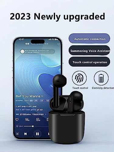 Wireless Earbuds, Bluetooth Headphones with Microphone, IPX7 Waterproof, 35H Playtime, High-Fidelity Stereo Earphones,with Wireless Charging Case, for iOS/Android,Running/Fitness/Work - Black