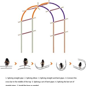 Heavy Duty Garden Arch Large Climbing Plants Support Trellis Pergola Arbour Metal Rose Arches Archway, Anti-Rust Tubular Trellis Arbor, Wedding Arch Flowers Stand,120x220x40CM