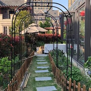 Heavy Duty Garden Arch Large Climbing Plants Support Trellis Pergola Arbour Metal Rose Arches Archway, Anti-Rust Tubular Trellis Arbor, Wedding Arch Flowers Stand,120x220x40CM