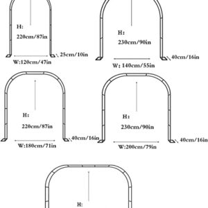 Heavy Duty Garden Arch Large Climbing Plants Support Trellis Pergola Arbour Metal Rose Arches Archway, Anti-Rust Tubular Trellis Arbor, Wedding Arch Flowers Stand,120x220x40CM