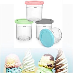 creami pints and lids, for ninja creami ice cream maker pints, pint ice cream containers with lids reusable,leaf-proof for nc301 nc300 nc299am series ice cream maker