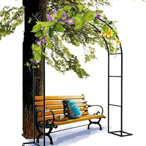 Metal Steel Frame Garden Rose Arch Trellis 2.4M Black Heavy Duty Strong Climbing Plants Archway Tubular,White,W3M*H2.2M