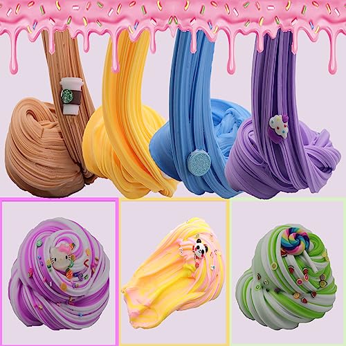 FJAZUFSA 14 Pack Dual Colors Butter Slime Kit, Soft & Non-Sticky,Birthday Gifts for Girl and Boys, Easter Party Favors or Christmas Stocking fillers