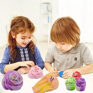 FJAZUFSA 14 Pack Dual Colors Butter Slime Kit, Soft & Non-Sticky,Birthday Gifts for Girl and Boys, Easter Party Favors or Christmas Stocking fillers