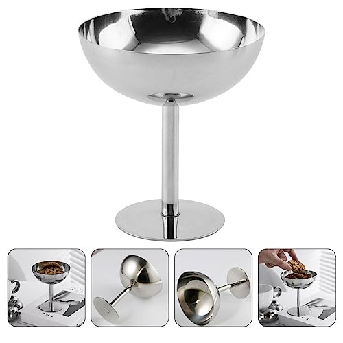 UPKOCH Containers for Fruit Ice Cream Cups Dessert Dish Stainless Steel Sundae Bowls Fruit Snack Candy Cup Appetizer Plates Serving Portion Cups Ramekin for Parties Parfait Trifle Taster