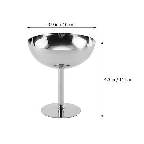 UPKOCH Containers for Fruit Ice Cream Cups Dessert Dish Stainless Steel Sundae Bowls Fruit Snack Candy Cup Appetizer Plates Serving Portion Cups Ramekin for Parties Parfait Trifle Taster