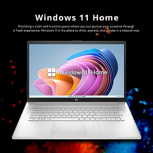 HP 17.3'' FHD （1920 x 1080） Business Laptop, Intel Core i5-1235U, 16GB RAM, 1TB PCIe SSD, Intel Iris Xe Graphics, Backlit Keyboard, HD Camera, Bluetooth, Win 11 Pro, Silver, (renewed)