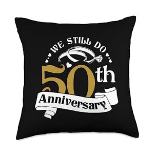 50th wedding anniversary gifts husband wife 50th wedding anniversary husband wife marriage relationship throw pillow, 18x18, multicolor