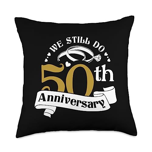 50th Wedding Anniversary Gifts Husband Wife 50th Wedding Anniversary Husband Wife Marriage Relationship Throw Pillow, 18x18, Multicolor