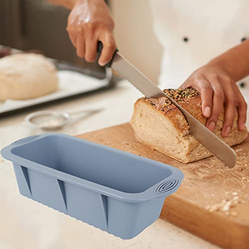 Ihvewuo- 3 Pcs Silicone Bread Loaf Pan Food Grade Loaf Baking Mold Non-stick Reusable Silicone Baking Pan Heat-resistant Easy Release Silicone Baking Mold Rectangular for Kitchen Cake Bread 9.84×4.72×