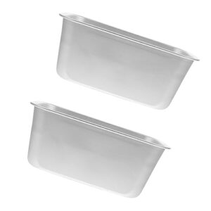doitool 2pcs toast bread box broiler pan for oven cupcake cheese cakes bread baking tray aluminum bread pan non stick loaf bread baking molds loaf pans toast pans silver kitchen supplies
