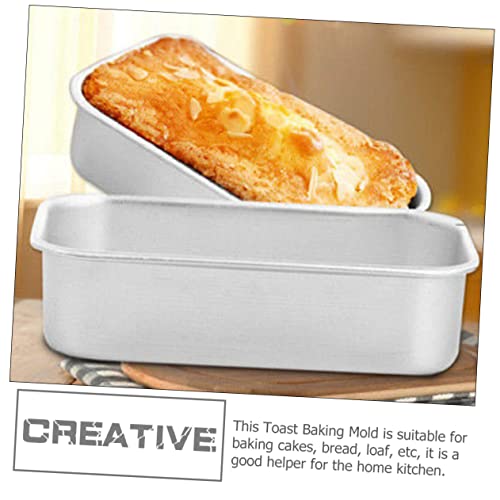 DOITOOL 2pcs Toast Bread Box Broiler Pan for Oven Cupcake Cheese Cakes Bread Baking Tray Aluminum Bread Pan Non Stick Loaf Bread Baking Molds Loaf Pans Toast Pans Silver Kitchen Supplies