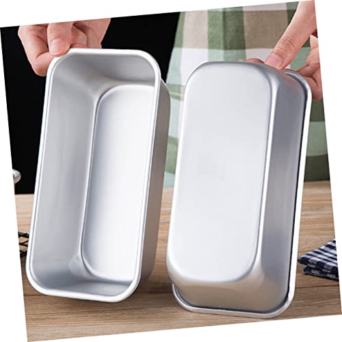 DOITOOL 2pcs Toast Bread Box Broiler Pan for Oven Cupcake Cheese Cakes Bread Baking Tray Aluminum Bread Pan Non Stick Loaf Bread Baking Molds Loaf Pans Toast Pans Silver Kitchen Supplies