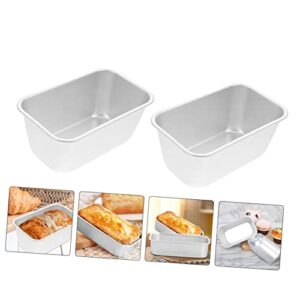 DOITOOL 2pcs Toast Bread Box Broiler Pan for Oven Cupcake Cheese Cakes Bread Baking Tray Aluminum Bread Pan Non Stick Loaf Bread Baking Molds Loaf Pans Toast Pans Silver Kitchen Supplies