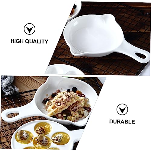 Cabilock 1pc Baked Snails Mini Saucepan French Bread Baking Pan Stainless Steel Tray Ceramic Bakeware Set Maker Ceramic Bread Loaf Pan Kitchen Supply Serving Plate Kitchen Gadget White Brie
