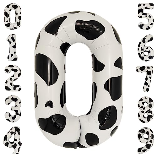 40 Inch Cow Print Balloon Large Number 0 Balloon for Cowgirl 16th Birthday Decorations Cow Print Party Supplies Cowprint Balloons (Number 0)