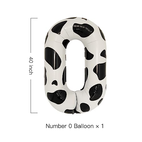 40 Inch Cow Print Balloon Large Number 0 Balloon for Cowgirl 16th Birthday Decorations Cow Print Party Supplies Cowprint Balloons (Number 0)