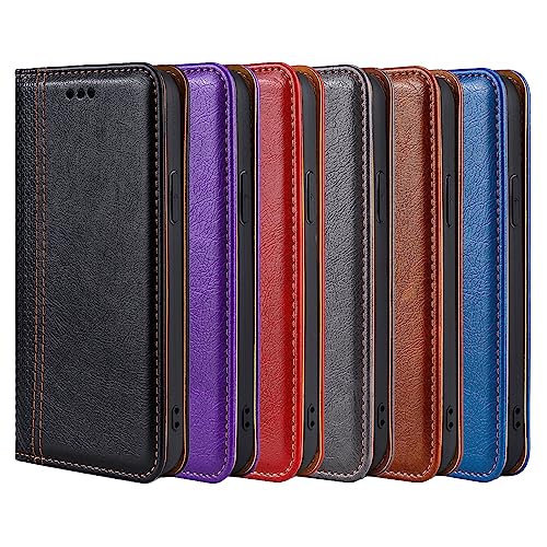 Arseaiy Case for Samsung Galaxy Note 10 Flip Phone Case Shockproof PU Leather Wallet Case Cover with Card Holder Kickstand Shell Red