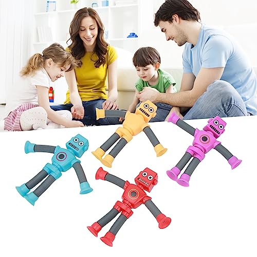 AMONIDA Robot Puzzle Toy with Stretch Tube, Telescopic Suction Cup Robot Toy Flexible for Home