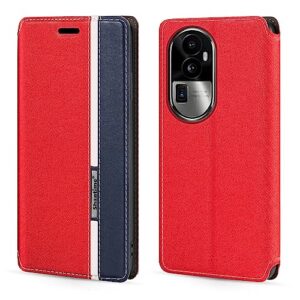 shantime for oppo reno 10 pro plus 5g case, fashion multicolor magnetic closure leather flip case cover with card holder for oppo reno 10 pro+ (6.74”)