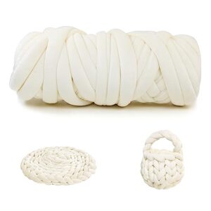 chunky yarn for arm knitting, guofa giant soft fleece yarn bulky yarn for throw blanket pillow, hand knitting bag, cat bed and diy home decorations
