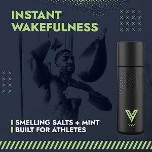 VYV Smelling Salts 2.0 Ammonia Inhalant | Stronger Formula, Enhanced Packaging | Daily Use, Instant Wake Up, Mental Reset, Focus | 100+ Uses, Squeezable, Mint Essential Oil | Weightlifters, Athletes