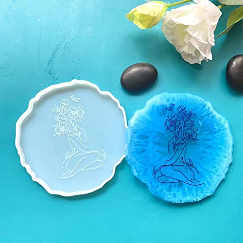 DIY Crystal Human Body Tea Tray Mold Body-Shaped Epoxy Resin Mold Suitable for Home Decoration Table Wine Tray Silicone Mold Jewelry Tray Making