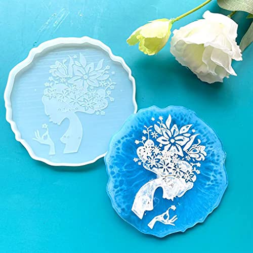 DIY Crystal Human Body Tea Tray Mold Body-Shaped Epoxy Resin Mold Suitable for Home Decoration Table Wine Tray Silicone Mold Jewelry Tray Making