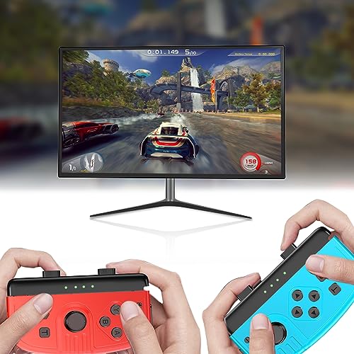 Gamrombo Joypad Controllers for Nintendo Switch, Left Right Wireless Joycon Replacement for Switch/Lite/OLED, Switch Controllers Support Dual Vibration/Motion Control/Wake-up/Screenshot (Blue, Red)