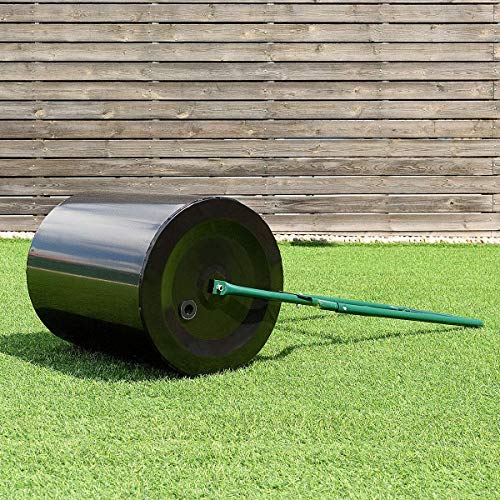 Push Reel Lawn Mower，Lawn Roller, 16 Gallon/60 L Heavy-Duty Tow Behind Water/Sand Filled Sod Drum Roller for Garden Yard Park, 16 by 20-Inch