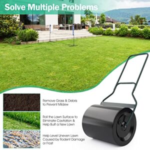 Push Reel Lawn Mower，Lawn Roller, 16 Gallon/60 L Heavy-Duty Tow Behind Water/Sand Filled Sod Drum Roller for Garden Yard Park, 16 by 20-Inch