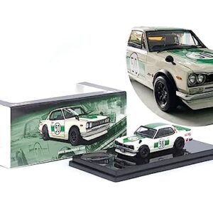 Inno Models Skyline 2000 GT-R (KPGC10) #50 RHD (Right Hand Drive) White with Green Stripes Malaysia Diecast Expo Event Edition (2023) 1/64 Diecast Model Car IN64-KPGC10-MDX23WH