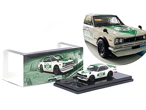 Inno Models Skyline 2000 GT-R (KPGC10) #50 RHD (Right Hand Drive) White with Green Stripes Malaysia Diecast Expo Event Edition (2023) 1/64 Diecast Model Car IN64-KPGC10-MDX23WH