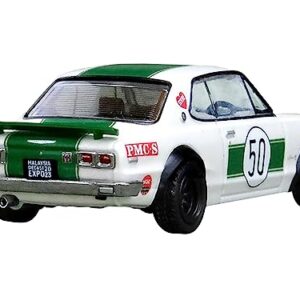 Inno Models Skyline 2000 GT-R (KPGC10) #50 RHD (Right Hand Drive) White with Green Stripes Malaysia Diecast Expo Event Edition (2023) 1/64 Diecast Model Car IN64-KPGC10-MDX23WH