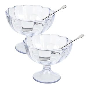 mikinona 2pcs dessert goblet mini server glass dessert bowls clear dessert cups taster bowl mini trifle dish parfait cup ice cream bowls clear goblet dessert bowl cups snack cup transparent