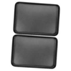 showeroro 2pcs non-stick carbon steel bakeware bread tray toaster oven pan stainless steel bakeware heavy duty roasting pan lasagna pan carbon steel cookie sheet household baking tray cake