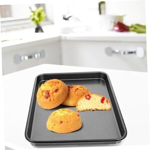 SHOWERORO 2pcs Non-stick Carbon Steel Bakeware Bread Tray Toaster Oven Pan Stainless Steel Bakeware Heavy Duty Roasting Pan Lasagna Pan Carbon Steel Cookie Sheet Household Baking Tray Cake