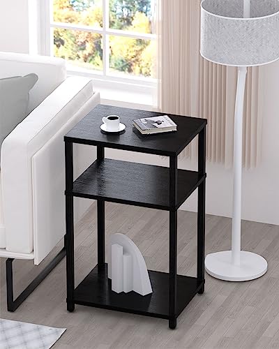 MINOSYS End Table Nightstand Bedside Table, Night Stand Accent Table for Couch, Living Room, Bedroom, Black, Easy Assembly.